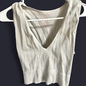 Women's Cream Sleeveless Top